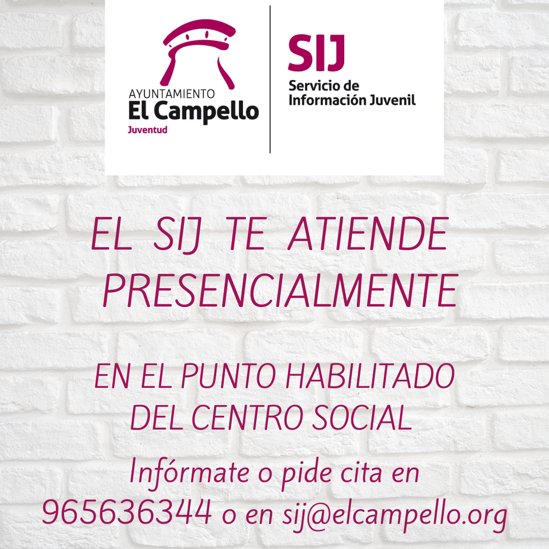 EL SERVICIO DE INFORMACIÓN JUVENIL TE ATIENDE CON CITA PREVIA
