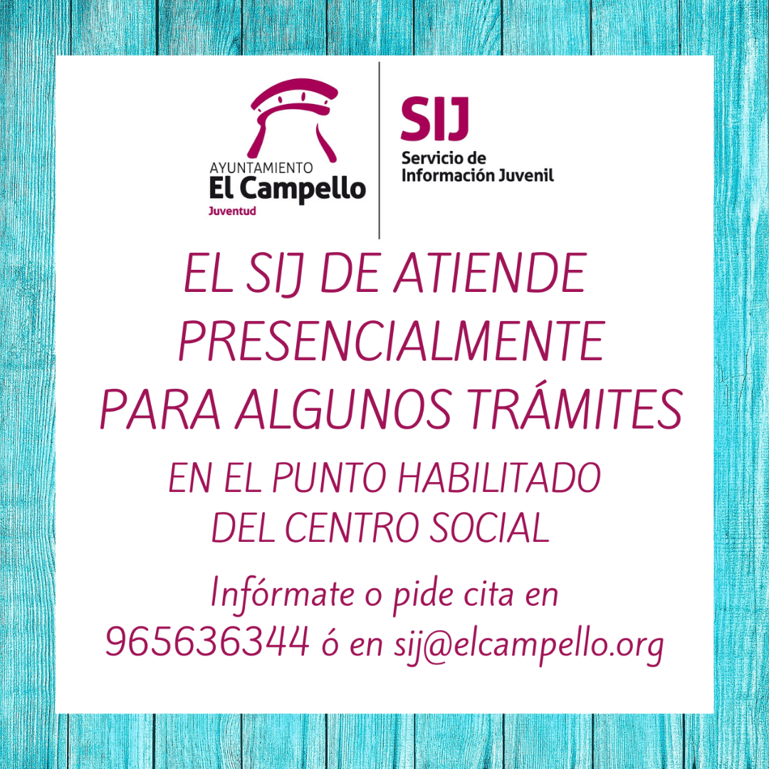 EL SERVICIO DE INFORMACIÓN JUVENIL TE ATIENDE CON CITA PREVIA
