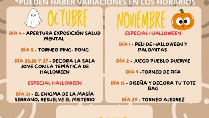 ACTIVIDADES OTOÑO SALA JOVE