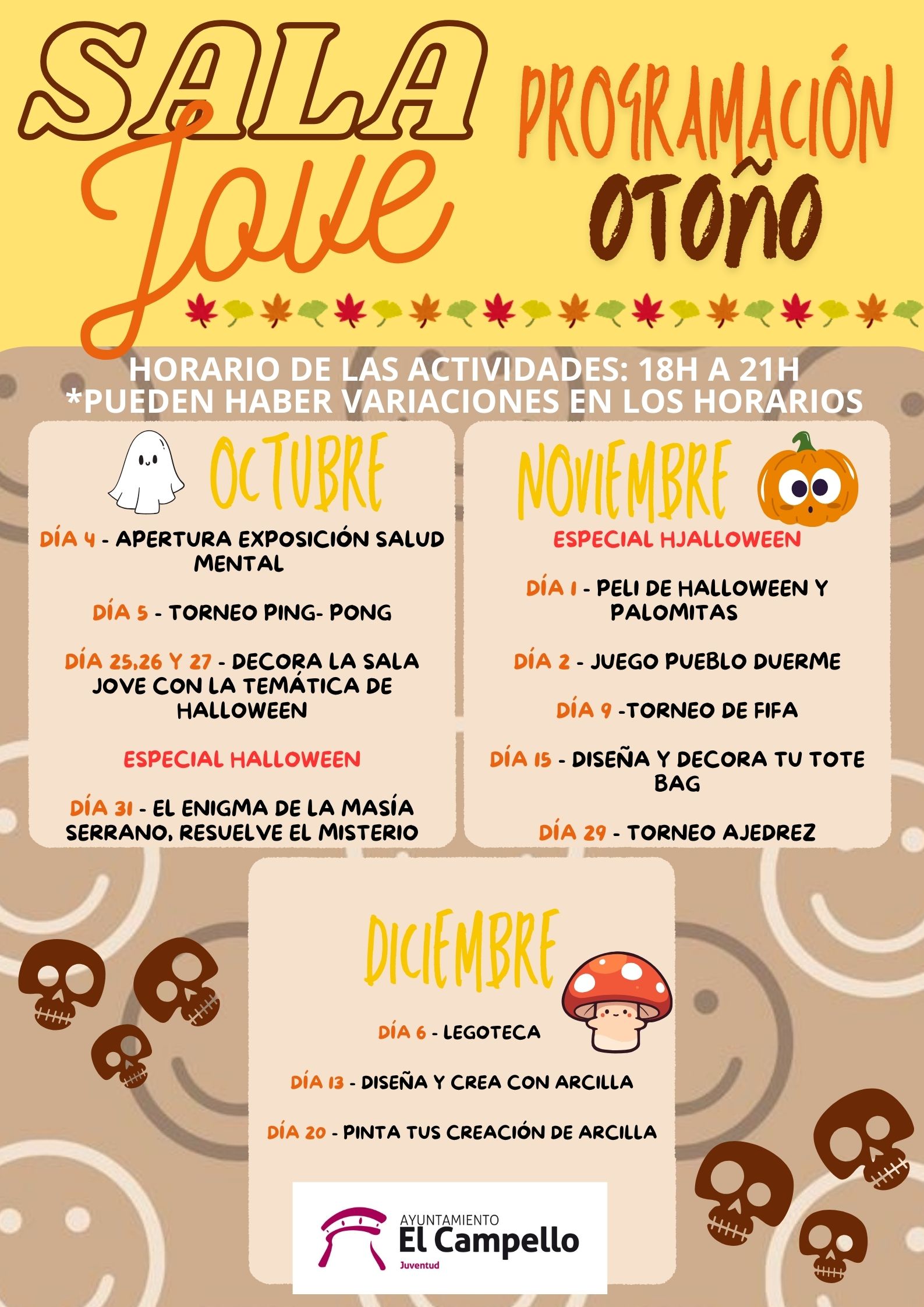 ACTIVIDADES OTOÑO SALA JOVE