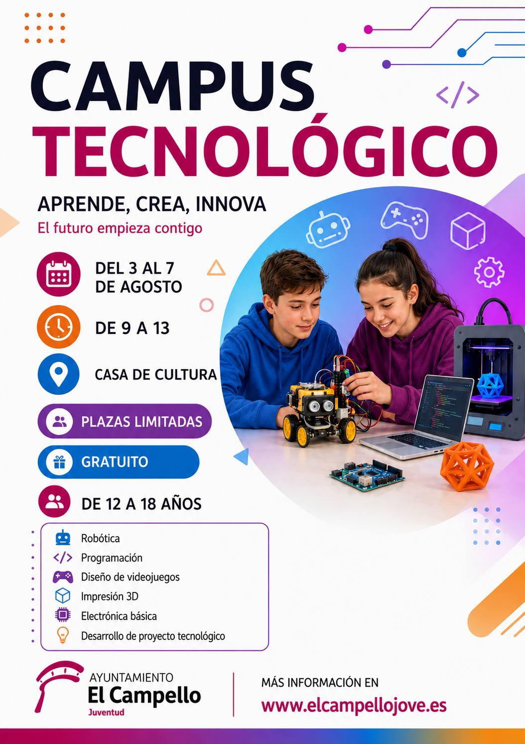 ¡VIVE UN VERANO DE INNOVACIÓN EN NUESTRO CAMPUS TECNOLÓGICO!
